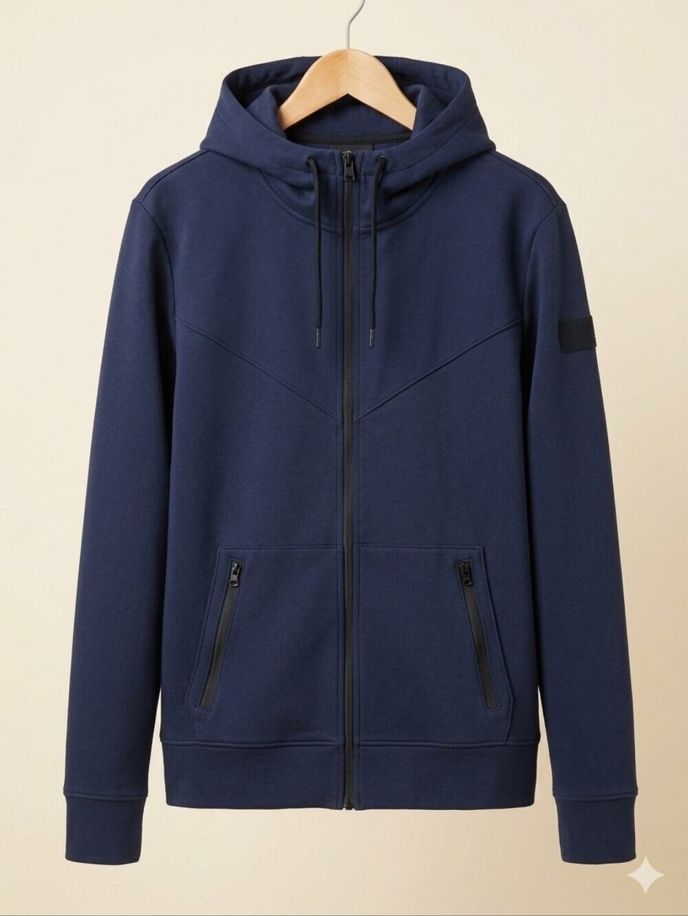 Hollister Men's Navy Full-Zip Hooded Sweater Jacket